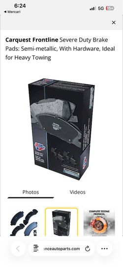 Carquest Frontline Severe Duty Brake Pads:Semi-metallic, With Hardware, Ideal for Heavy Towing Part # FLD184