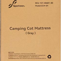0445 Gray Cot Mattress: 2" Thick Soft Comfortable