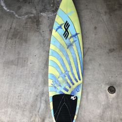 6’4” Estrada mini gun surfboard