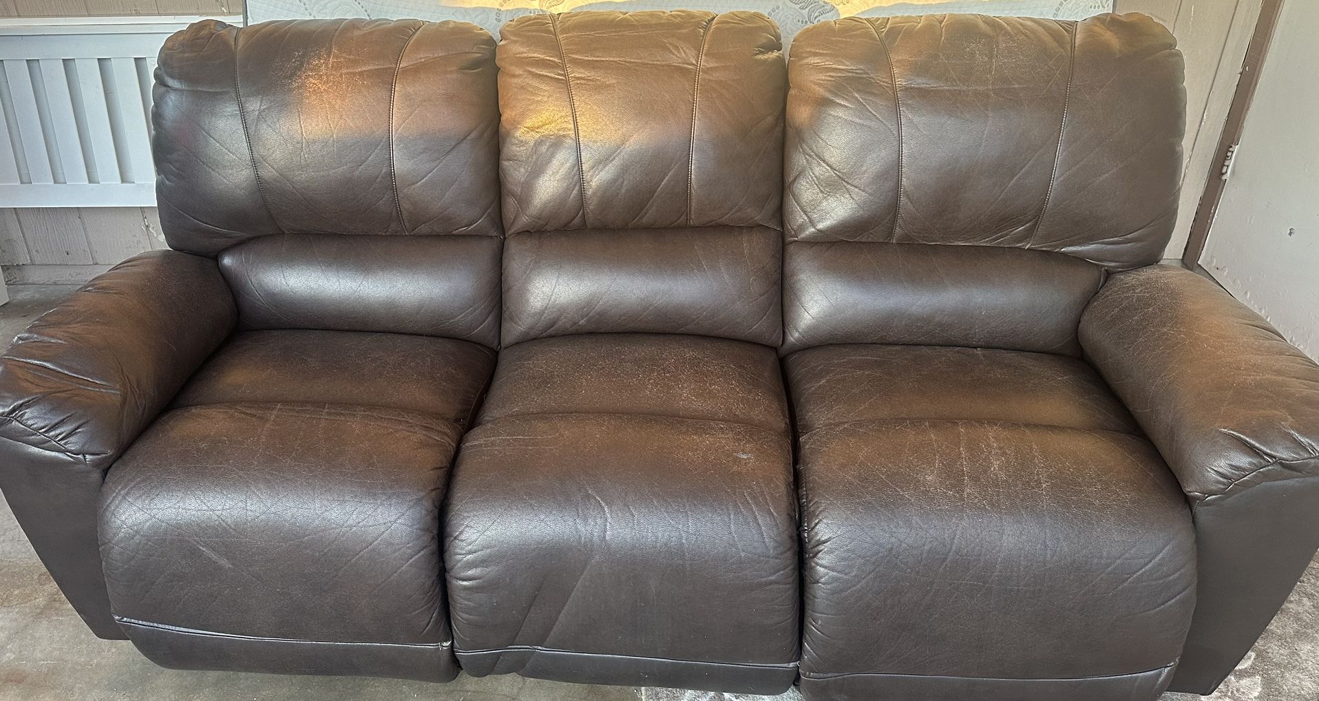 Leather Couch/ With Incline