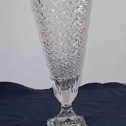 Vintage Crystal Cut Glass Flower Vase 