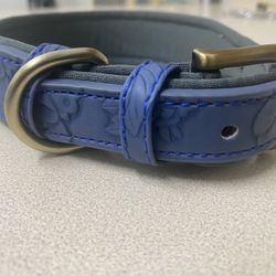 Leather Blue Pet Collar