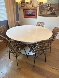 60” round table with 6 chairs