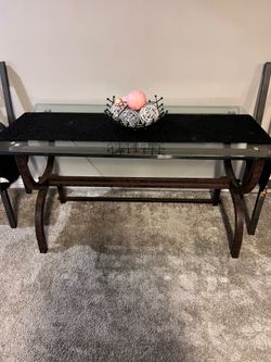 Glass top dining table