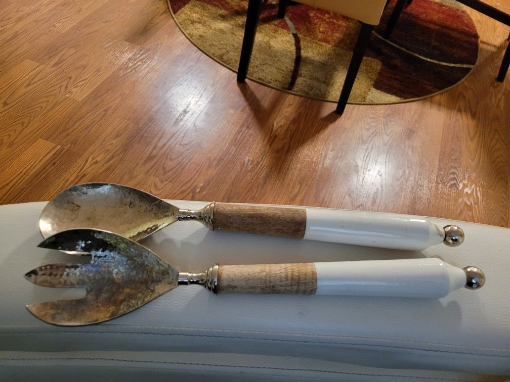 VINTAGE HANDFORGED SERVING UTENSILS..
