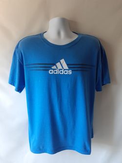 Adidas men's blue graphic short sleeve t-shirt size L