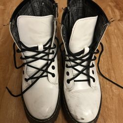 White Combat Boots