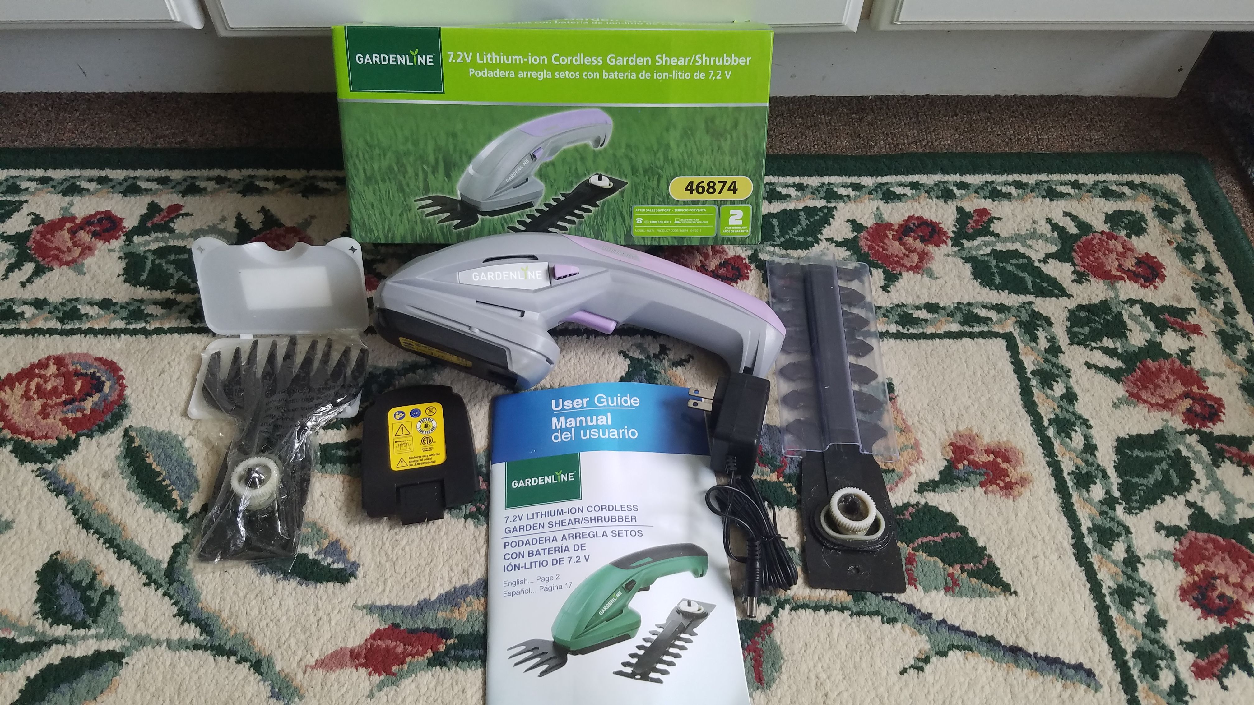 **Gardenline 7.2v Lithium Ion Cordless Garden Shear/Shrubber**