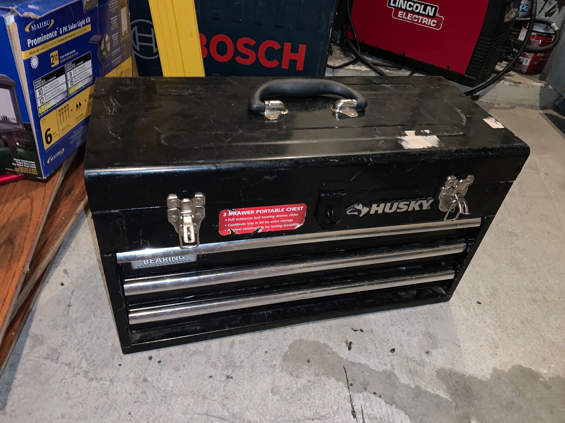 husky 3 drawer portable tool box