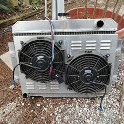 Jeep CJ Or Small Truck Radiator With Dual Electric Fans 