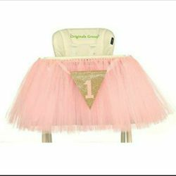 Highchair First Birthday Banner