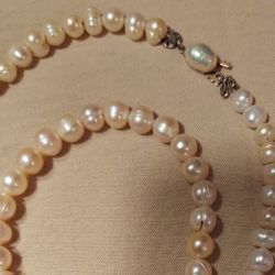 FRESHWATER REAL PEARLS NECKLACE & BRACELETS SETS 