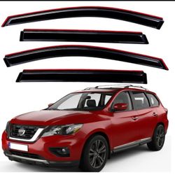 Vent Visors Fits 2013-2018 Nissan Pathfinder by Lightronic WV194479 , 4-Pieces Set, (Brand New)