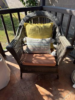Wicker chair and Loveseat
