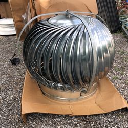 Turbine Ventilator: Externally, 24 in Throat Dia., 2,350 cfm @ 4 MPH Wind