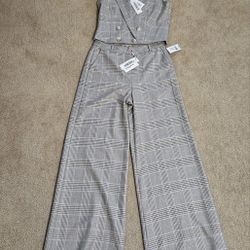 L'agence Vest And Pants, Ivory/neutral Multi Size 4 ( Brand New)