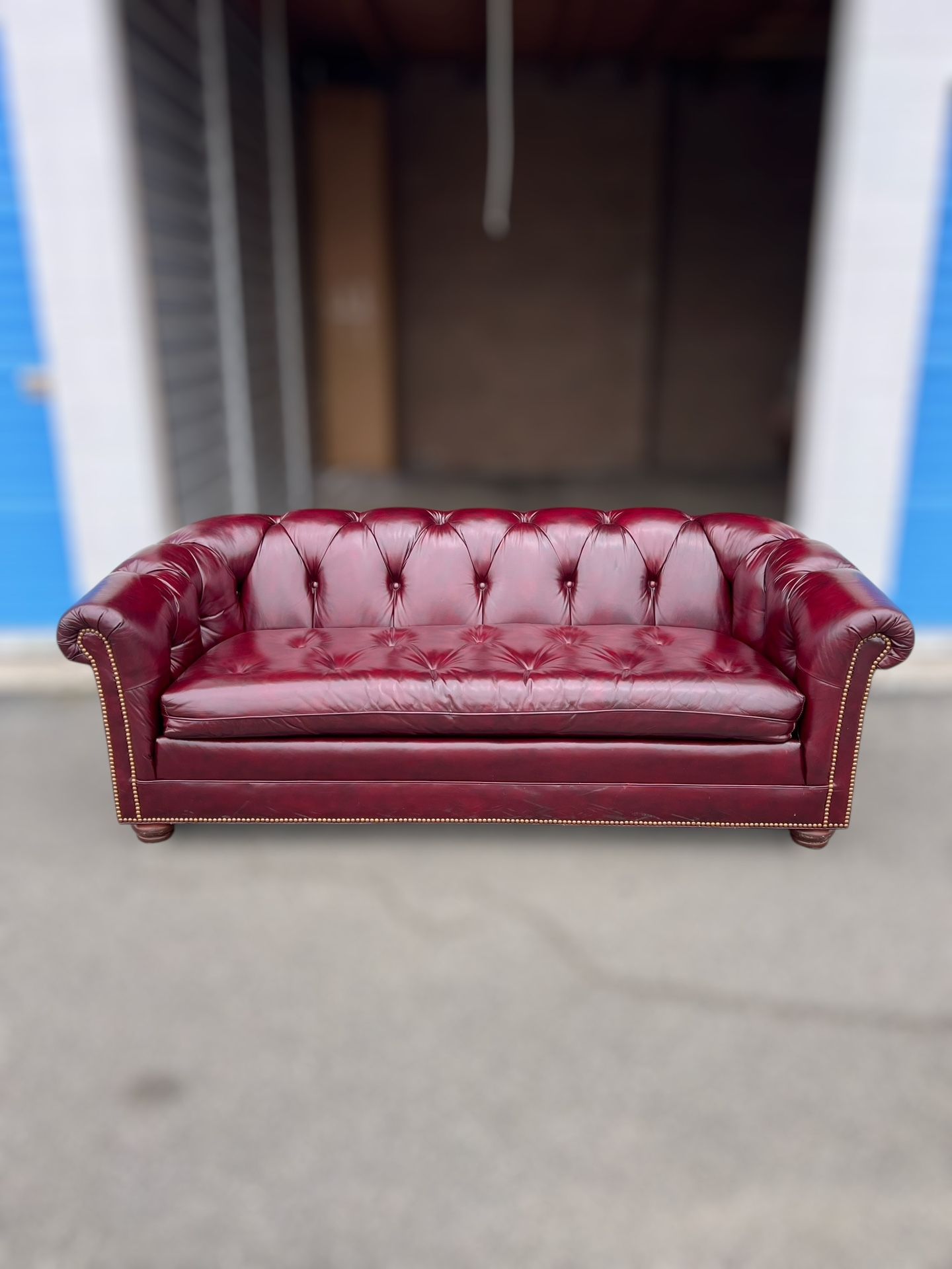 North Hickory Chesterfield Leather Sofa Delivery Available