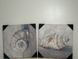 Seashell Canvas Wall Art Set of 2