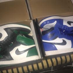 Retro Jordan 1 Pine Greens And Jordan 1 Royal Blues