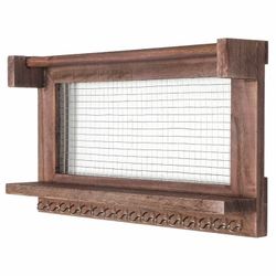 Rustic Wall-Mounted Jewelry Organizer w/ Hooks & Shelf