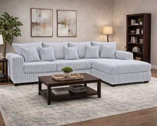 NEW SILVER GREY SECTIONAL SOFA WITH FREE DELIVERY PAY UPON ARRIVAL