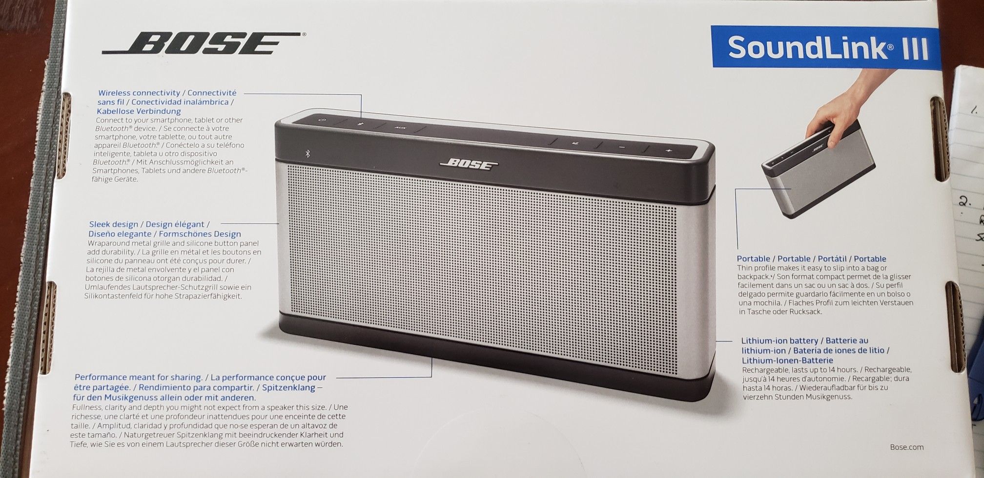 Bose Soundlink III Bluetooth Speaker