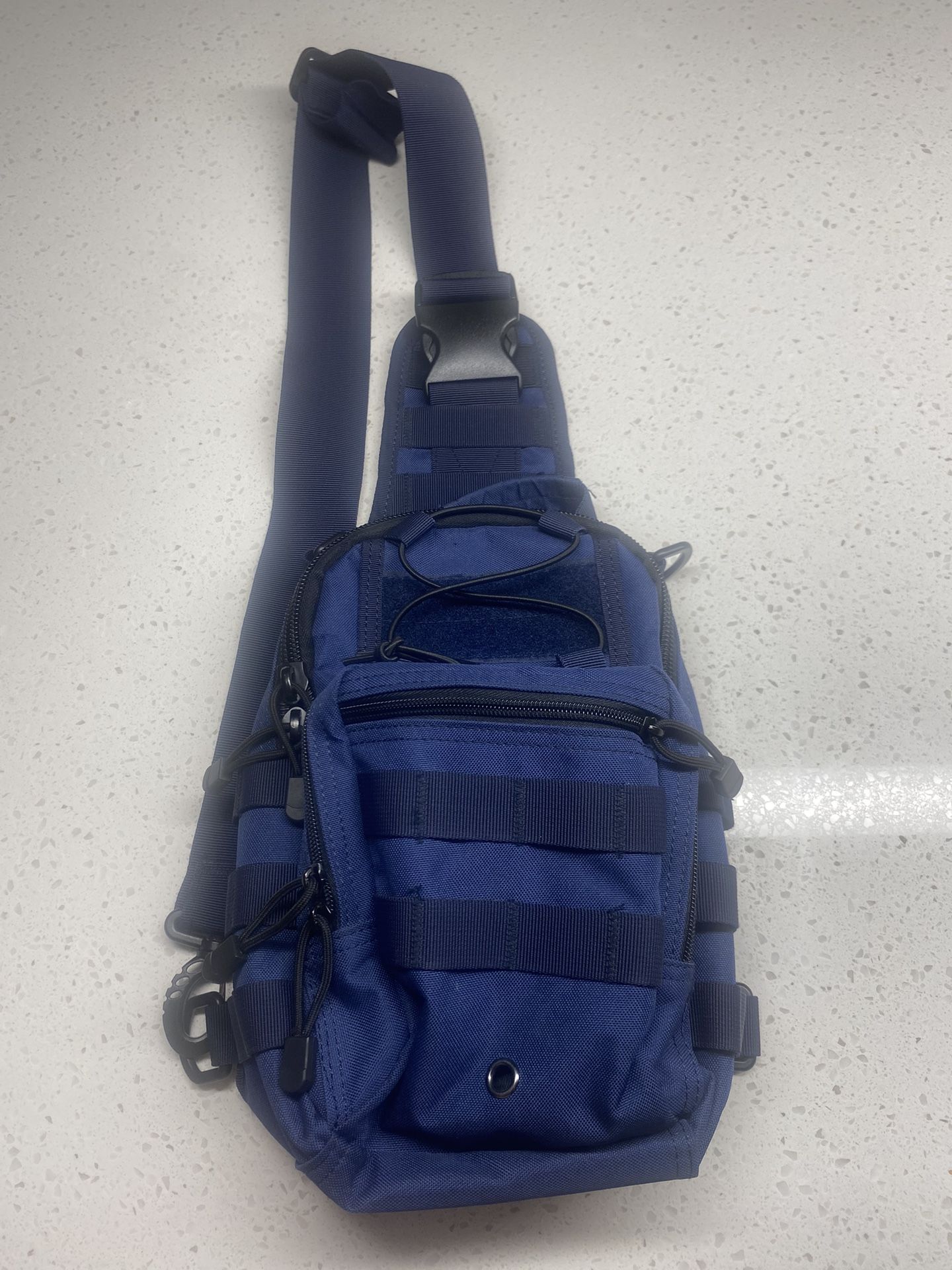 Blue Unisex Crossbody Bag, Tactical Range Shoulder Molle Bag