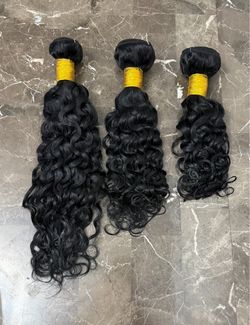 Water Wave Human Hair 3 Bundles 14 16 18 Inch Brazilian Hair