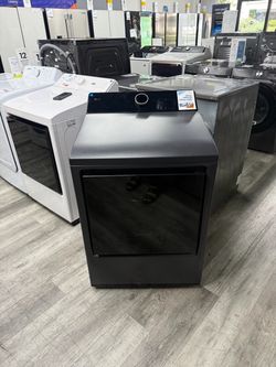 LG - 7.3 Cu. Ft. Smart Electric Dryer with Steam and EasyLoad Door, Ai Digital Knob - Matte Black 🔌