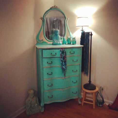 Antique Redesigned Serpentine Dresser