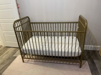 Gold Crib With Mattress