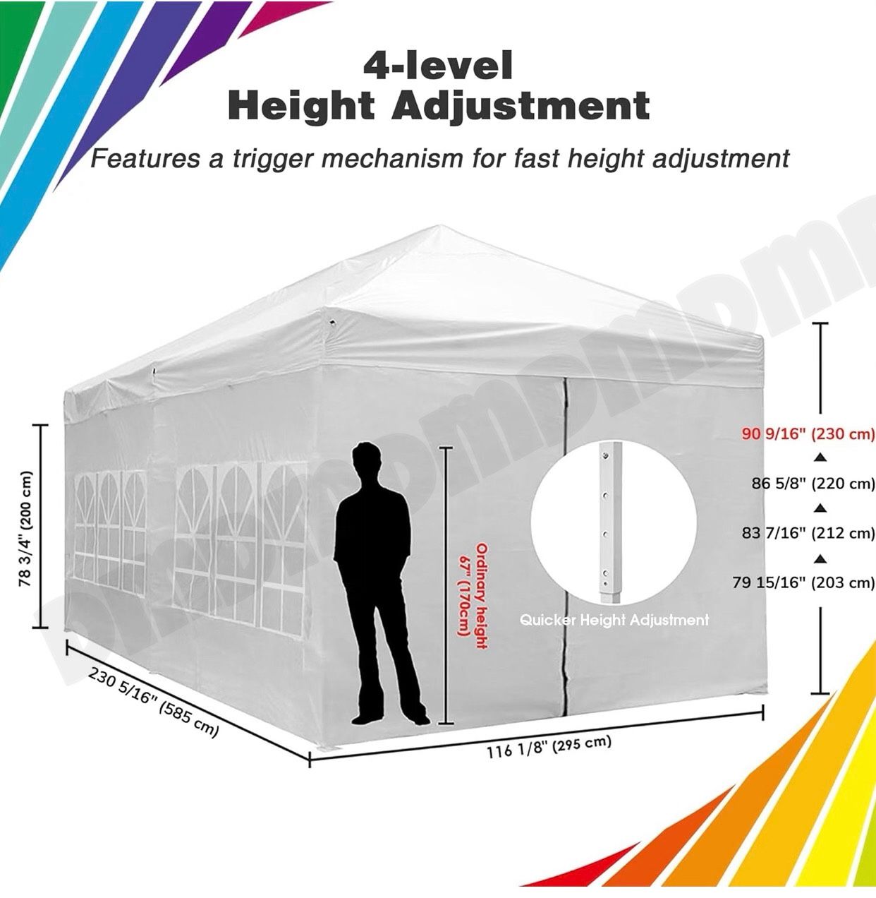 10x20 Pop Up Canopy Large Party Tent Shelter 10x20 With Sidewalls