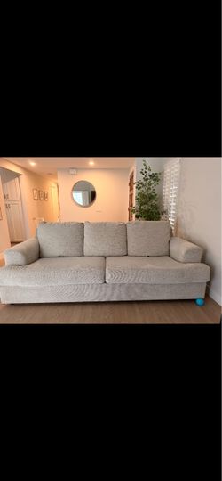 Light Gray Fabric 3-Seat Sofa