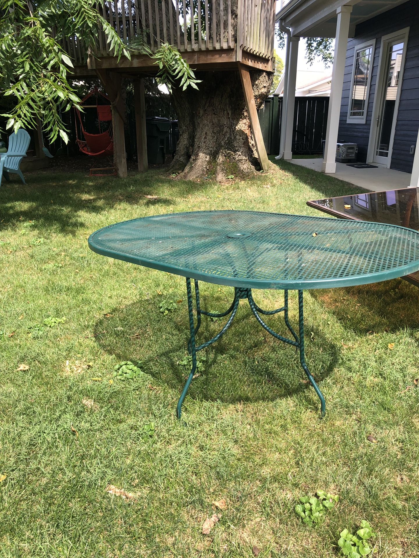 Heavyweight wrought iron patio table