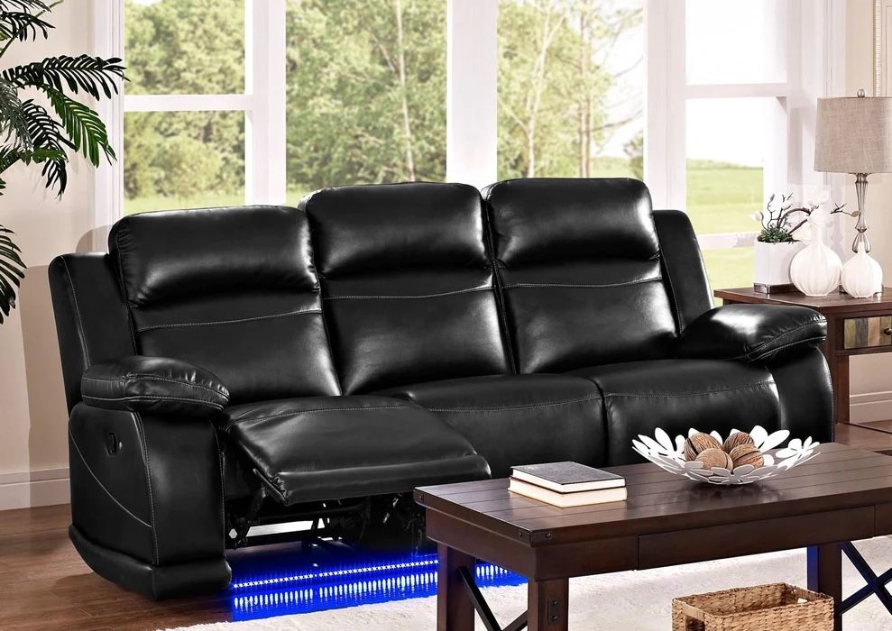 Dual Power Leather Sofa