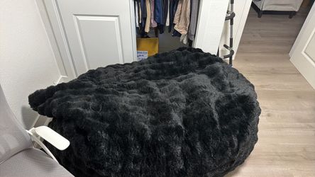 Black Faux Fur Bean Bag Chair