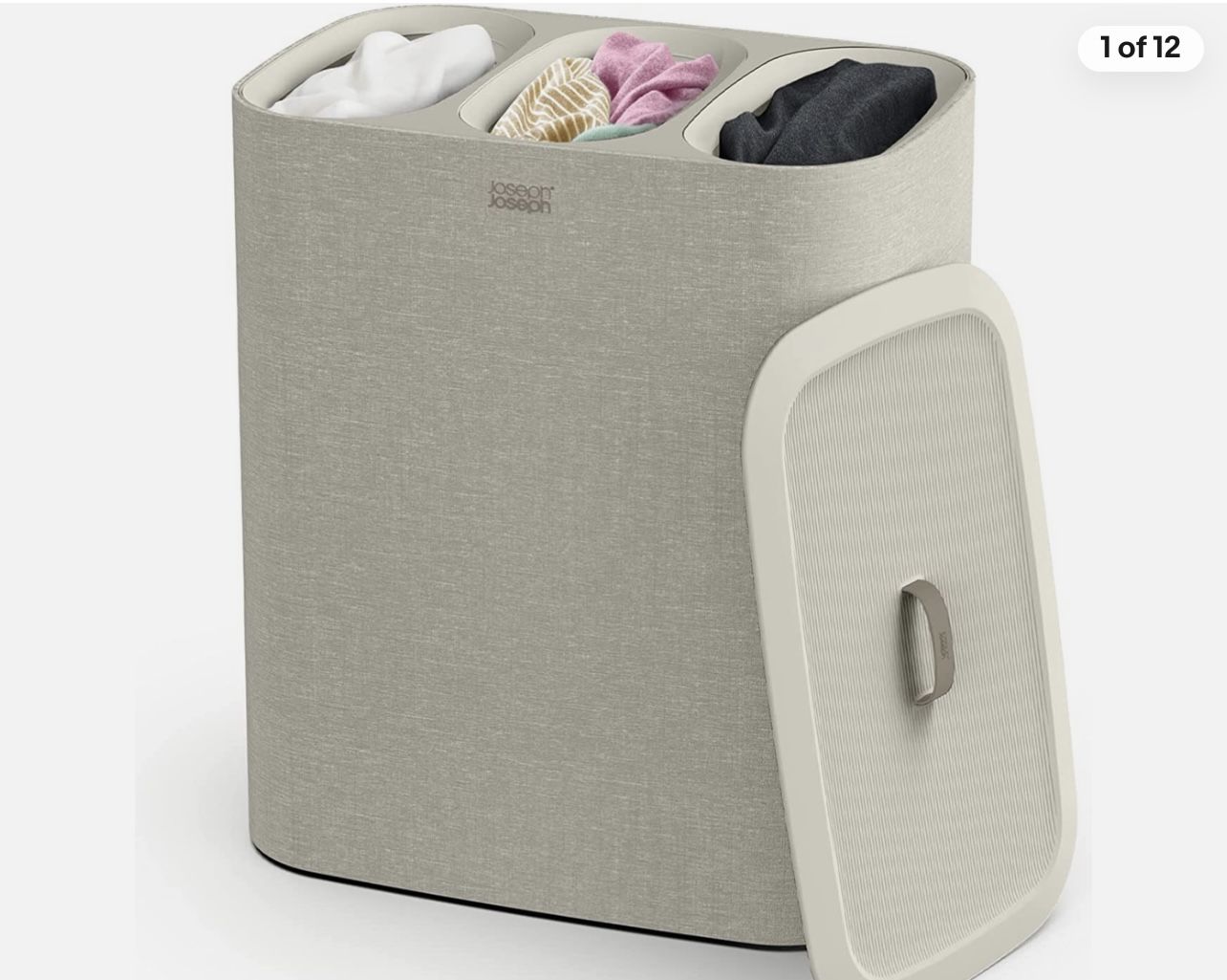 Tota Trio 90L Ecru Laundry Separation Basket