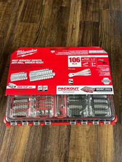 3/8 in. and 1/4 in. Drive SAE/Metric Ratchet and Socket Mechanics Tool Set with PACKOUT Case (106-Piece)