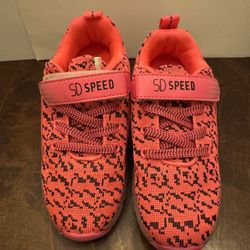 Pink SDSPEED Kids Roller Skate Shoes with Single Wheel Shoes Sport Sneaker LED