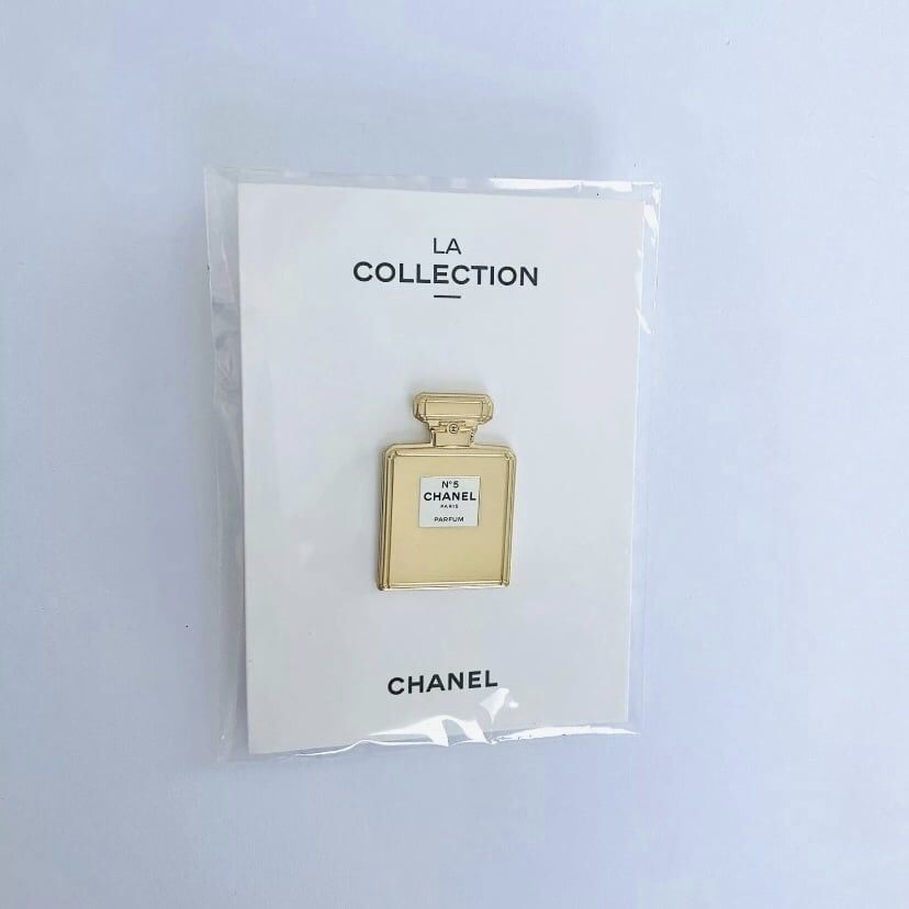 Brand New Authentic Chanel VIP Perfume Bottle Gold Tone Pin Brooch