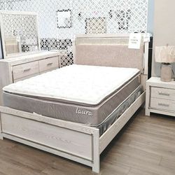 
🌇ASK DISCOUNT COUPOn×New Furnitures queen king full twin bed dresser mirror nightstand options <
 Altyra White Led Upholstered Panel Bedroom Set