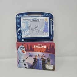 Disney Frozen 2 Read & Doodle - Learning resources for kids, a magnetic drawing pad, an easy-to-use pen, 22-page board book for reading and drawing Bo