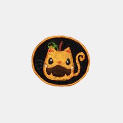New Halloween Pumpkin Cat Sew On Patch Embroidered Size: 3" By 2 3/4