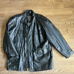 Vintage Leather Military Jacket 