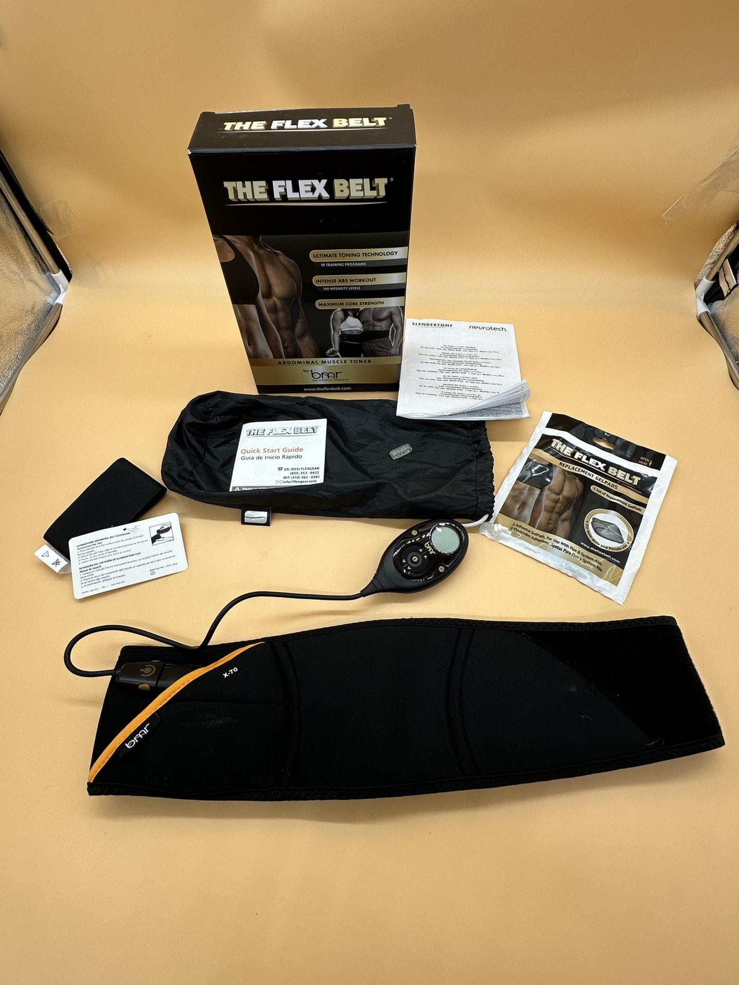 No Charger The Flex Belt Electronic Abdominal Workout Muscle Strengthening Toner BMR X-70