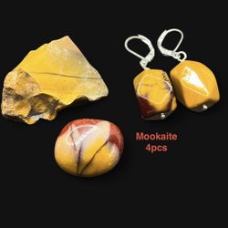 Mookaite Genuine Rough, Polished, & Handmade Earrings from Australia 4pcs