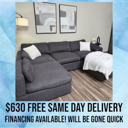FREE DELIVERY 5 Piece Modular Sectional Couch Sofa Gray Grey