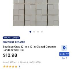 Tile  Back Splash Qty 25 Tile 12"x12"