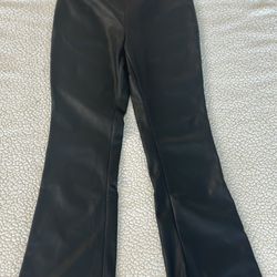 Black Bootleg Vegan Leather Pants Medium 