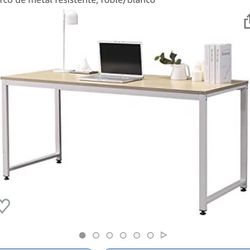 SOFSYS 63″ Computer Writing Desk Workstation Table Home Office Design for Video Gaming, Designers and Entrepreneurs, Large Desktop with Sturdy Metal F